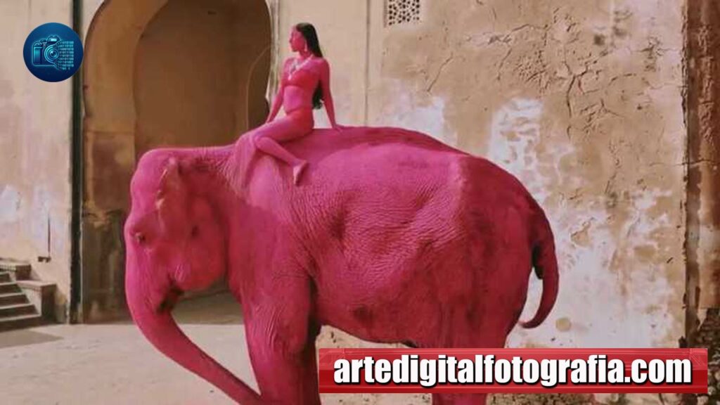 Fotógrafa rusa enfrenta críticas por pintar un elefante rosa en Jaipur